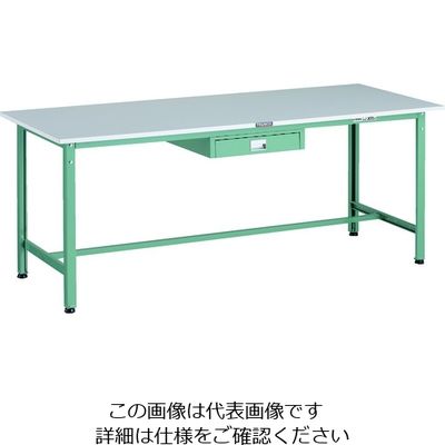 TRUSCO 軽荷重作業台(300kg)AE型 1800X750XH740 薄型1段引出し付 グリーン色 RAE-1800UDC1 1台（直送品）