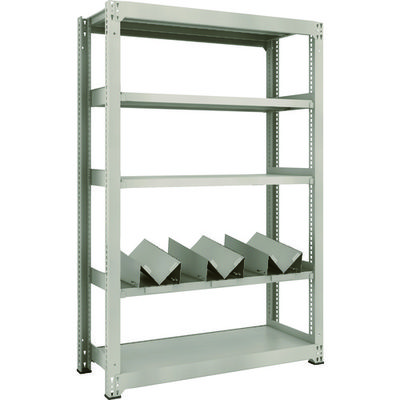 TRUSCO 一斗缶ラック スチールラック M3型中量棚 W1200×D471×H1800 5段 単体 缶受×3付 M3-6455-KU3（直送品）