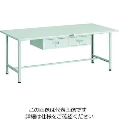TRUSCO 軽荷重作業台(300kg)AE型 1800X900XH740 2列引出し付 ホワイト色 SAE-1809FL2 W 1台（直送品）