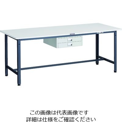 TRUSCO 軽荷重作業台(300kg)AE型 1800X750XH740 薄型2段引出し付 ダークグレー色 AE-1800UDC2 DG（直送品）