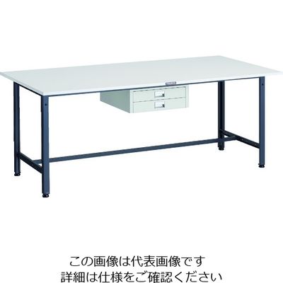 TRUSCO 軽荷重作業台(300kg)AE型 1800X900XH740 薄型2段引出し付 ダークグレー色 AE-1809UDC2 DG（直送品）