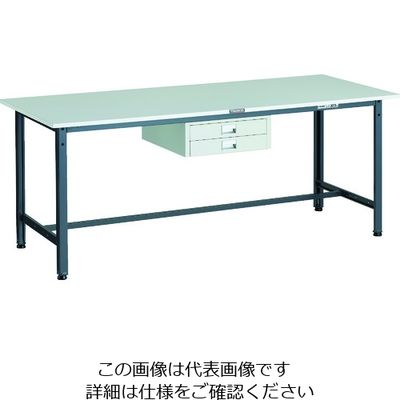 TRUSCO 軽荷重作業台(300kg)AE型 1800X750XH740 薄型2段引出し付 ダークグレー色 RAE-1800UDC2 DG（直送品）
