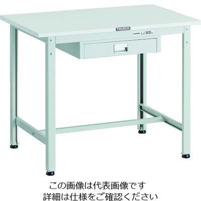 TRUSCO 軽荷重作業台(300kg)AE型 900X600XH740 薄型1段引出し付 ホワイト色 AE-0960UDC1 W 1台（直送品）