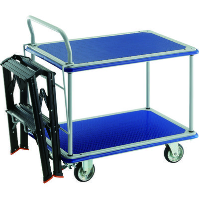 TRUSCO プレス製台車 ドンキーカート 2段式片袖タイプ915×615 ストッパー付 TSAFー2SV付 304NS-TSAF2-SV（直送品）