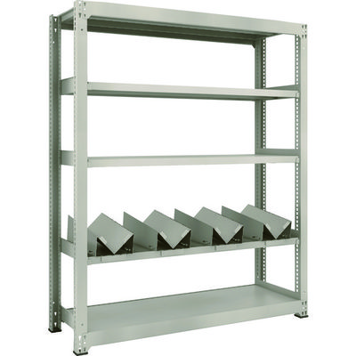 TRUSCO 一斗缶ラック スチールラック M3型中量棚 W1500×D471×H1800 5段 単体 缶受×4付 M3-6555-KU4（直送品）