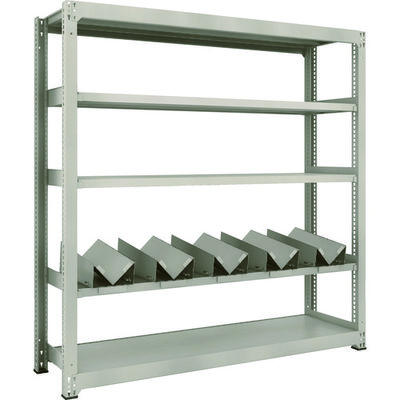 TRUSCO 一斗缶ラック スチールラック M3型中量棚 W1800×D471×H1800 5段 単体 缶受×5付 M3-6655-KU5（直送品）