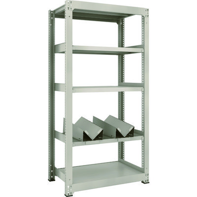 TRUSCO 一斗缶ラック スチールラック M3型中量棚 W900×D571×H1800 5段 単体 缶受×2付 M3-6365-KU2（直送品）