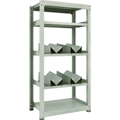 TRUSCO 一斗缶ラック スチールラック M3型中量棚 W900×D571×H1800 5段 単体 缶受×4付 M3-6365-KU4（直送品）