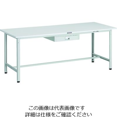 TRUSCO 軽荷重作業台(300kg)AE型 1800X750XH740 薄型1段引出し付 ホワイト色 AE-1800UDC1 W 1台（直送品）
