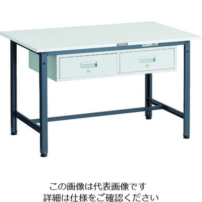 TRUSCO 軽荷重作業台(300kg)AE型 1200X750XH740 2列引出し付 ダークグレー色 RAE-1200FL2 DG 1台（直送品）