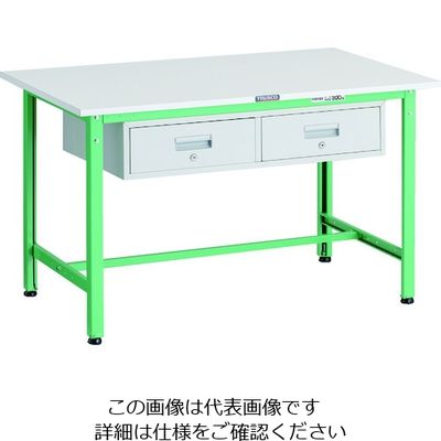 TRUSCO 軽荷重作業台(300kg)AE型 1200X750XH740 2列引出し付 ヤンググリーン色 RAE-1200FL2 YG（直送品）