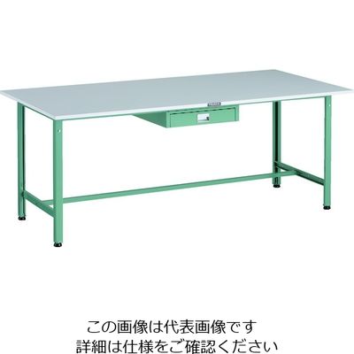 TRUSCO 軽荷重作業台(300kg)AE型 1800X900XH740 薄型1段引出し付 グリーン色 RAE-1809UDC1 1台（直送品）