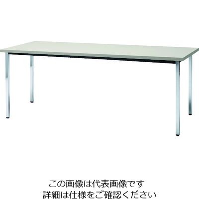 トラスコ中山 TRUSCO 会議用テーブル 1500X600XH700 角脚 下棚無し ニューグレー TD1560-NG 1台（直送品）