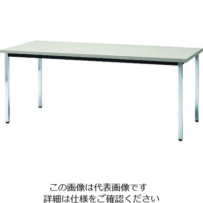 トラスコ中山 TRUSCO 会議用テーブル 1500X750XH700 角脚 下棚無し ニューグレー TD1575-NG 1台（直送品）