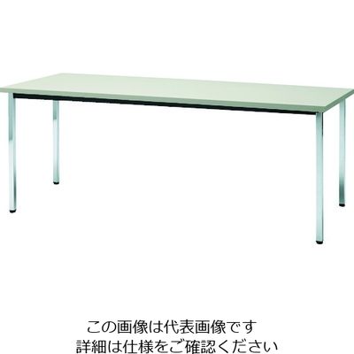 トラスコ中山 TRUSCO 会議用テーブル 1800X450XH700 角脚 下棚無し ニューグレー TD1845-NG 1台（直送品）