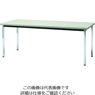 トラスコ中山 TRUSCO 会議用テーブル 1800X600XH700 角脚 下棚無し ニューグレー TD1860-NG 1台（直送品）