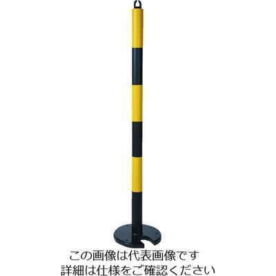 トラスコ中山 TRUSCO やわらかゴムポール イエロー・ブラック 128cm アンカー穴10mm付 屋内型タイプ TGP-06A 1本（直送品）