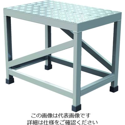 TRUSCO アルミ製溶接一体構造型作業台 縞板タイプ 一段(完成品) W600×D400×H500 WTDBC-6450 1台（直送品）