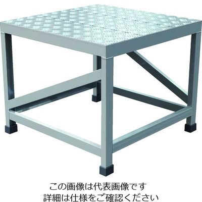 TRUSCO アルミ製溶接一体構造型作業台 縞板タイプ 一段(完成品) W600×D600×H500 WTDBC-6650 1台（直送品）