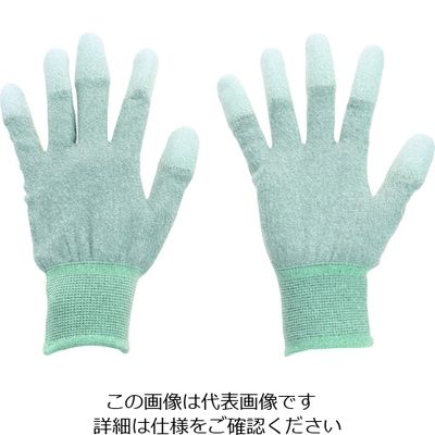 TRUSCO 静電気対策・銅繊維入ESD手袋 指先コートタイプ Mサイズ まとめ買い10双 ESD-GFTM-M10 1セット(10双)（直送品）