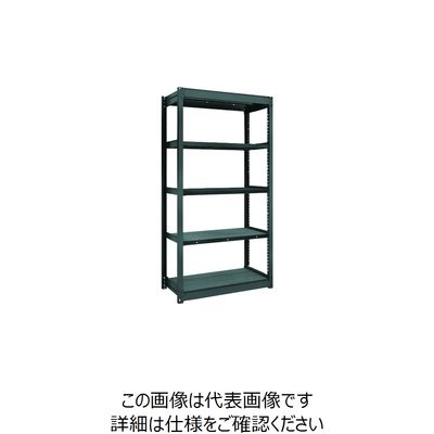 TRUSCO TUG型軽量ボルトレス棚 黒 100kg 単体型 1240×474×H1800 5段 TUG100-64S-5-BK（直送品）