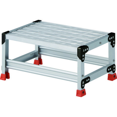 TRUSCO 作業用踏台 アルミ製・グレーチング仕様 SUS金具 1段 高さ0.3m 天板600×400 TSFGR-163 1台（直送品）