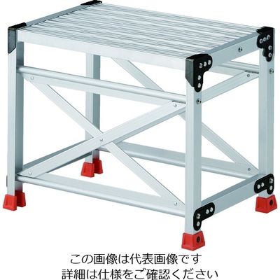 TRUSCO 作業用踏台 アルミ製・グレーチング仕様 SUS金具 1段 高さ0.5m 天板500×400 TSFGR-165 1台（直送品）