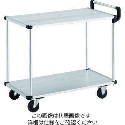 トラスコ中山 TRUSCO アルミ台車 アルパカート 省音 2段式片袖タイプ 900×480mm AL22-0948 1台 207-8479（直送品）