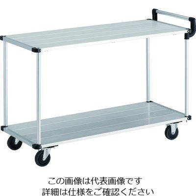 トラスコ中山 TRUSCO アルミ台車 アルパカート 省音 2段式片袖タイプ 1200×480mm AL22-1248 1台（直送品）
