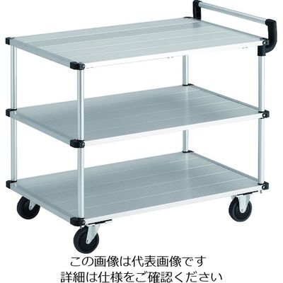 トラスコ中山 TRUSCO アルミ台車 アルパカート 省音 3段式片袖タイプ 900×480mm AL23-0948 1台 207-8483（直送品）