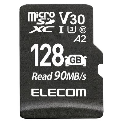 micro SDカード 128GB Class10 UHS-I U3 防水 IPX7 MF-DRMR128GU13 エレコム 1個（直送品）