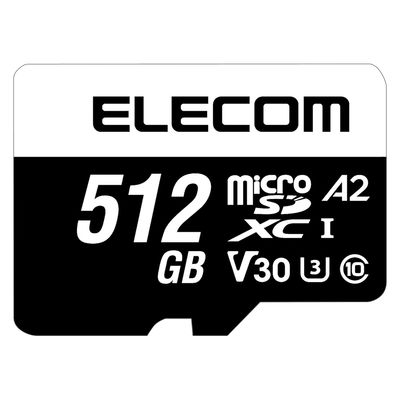 microSDカード 512GB Class10 UHS-I U3 防水IPX7 MF-MS512GU13A2R エレコム 1個（直送品）