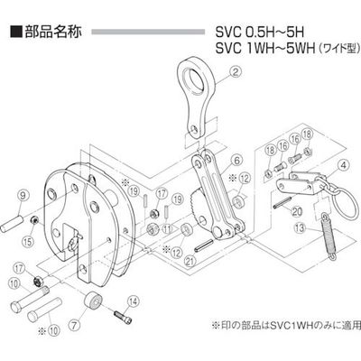 スーパーツール スーパー 立吊クランプ(SVCーH)用ハンドルセット SVG0.5H 1セット 855-0591（直送品）