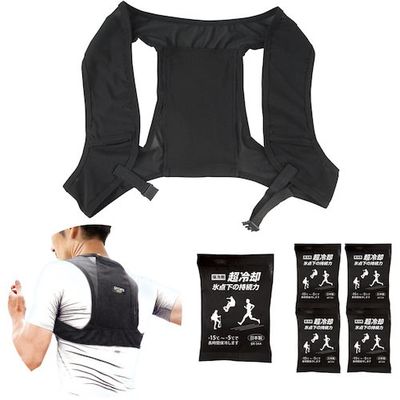 ブレイン アイスバック(R)スポーツ胸ベルト付(背中用保冷剤1個、脇用保冷剤2個付) BR-543 1式 611-3516（直送品）