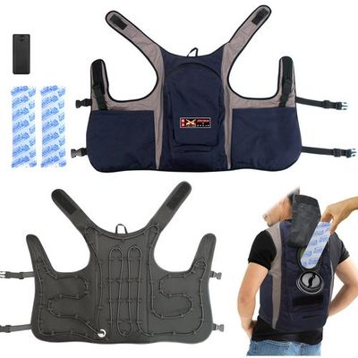 ブレイン 防炎水冷ベスト(バッテリーセット)保冷剤2個付 レギュラーサイズ BR-863 1式 629-5301（直送品）