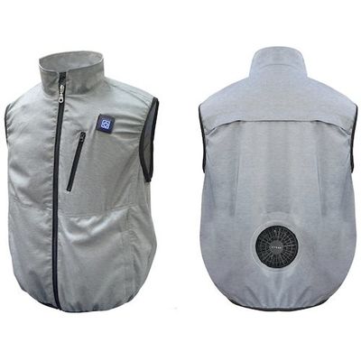 7.4V胸スイッチ式空調ベストR1つ穴タイプ裏チタン加工 フルセット 杢色 LLーXLサイズ MESH-BR-089-LLXL 1式（直送品）