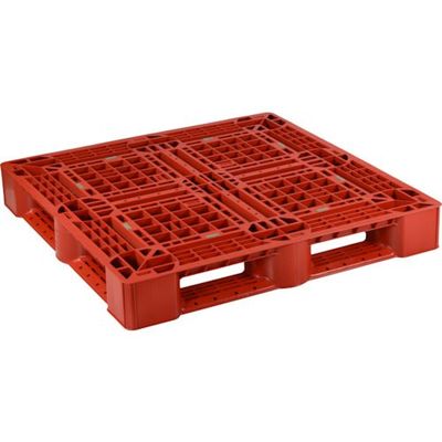 日本プラパレット NPC プラスチックパレットSLAー1111 片面4方差し 赤 SLA-1111-RE 1枚 435-6465（直送品）