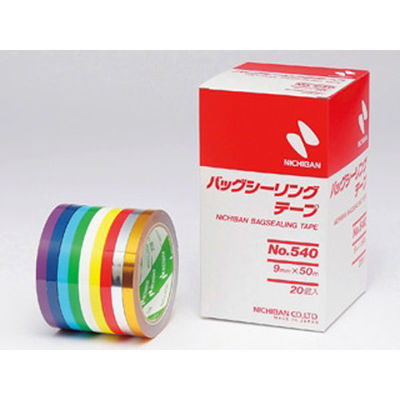 ニチバン 結束テープ バッグシーリングテープNo.540 9×50 銀 00096560 1袋(20個)（直送品）