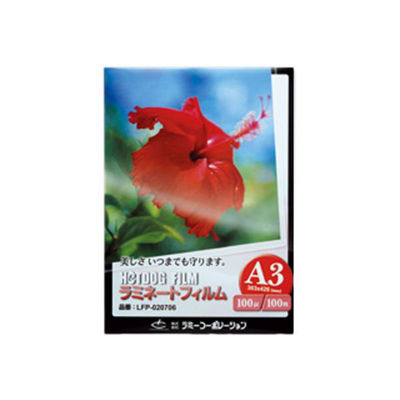 ラミーコーポレーション パックラミネートフィルム A3 00304912 1ケース(500個(100個×5))（直送品）