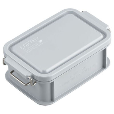 弁当容器 EARTHY コンテナランチボックス(仕切付) CNT-450 グレー 00417190 1ケース(30個(5個×6))（直送品）