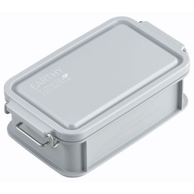 弁当容器 EARTHY コンテナランチボックス(仕切付) CNT-600 グレー 00417197 1ケース(30個(5個×6))（直送品）