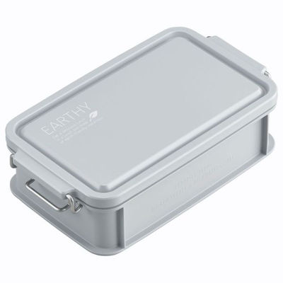 弁当容器 EARTHY コンテナランチボックス(仕切付) CNT-750 グレー 00417215 1ケース(30個(5個×6))（直送品）