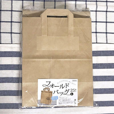 紙手提袋 フォールドバッグ L 業務用 25枚入 00432331 1点（直送品）