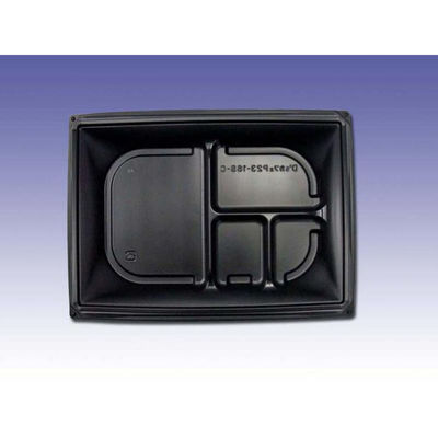 デンカポリマー 軽食容器 D’sカフェP23-16S-C ブラック 00499143 1ケース(600個(50個×12))（直送品）