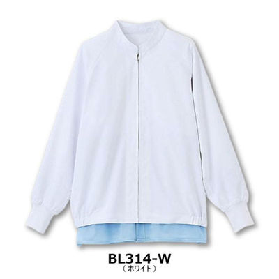 サンユニフォーム 白衣 長袖ジャンパー(ホワイト)L 004-BL314-W-L 1点（直送品）