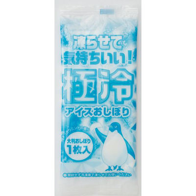 溝端紙工印刷 紙おしぼり 極冷 50枚入 00712481  1ケース(50枚入り×12個/合計600枚）（直送品）