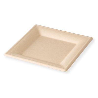 アヅミ産業 紙皿 ムギ&タケスクエアプレート 26cm 00764460 1ケース(600個(50個×12))（直送品）