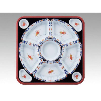 アヅミ産業 オードブル容器 TO-380 有田 紺セット 00769329 1ケース(100個(10個×10))（直送品）