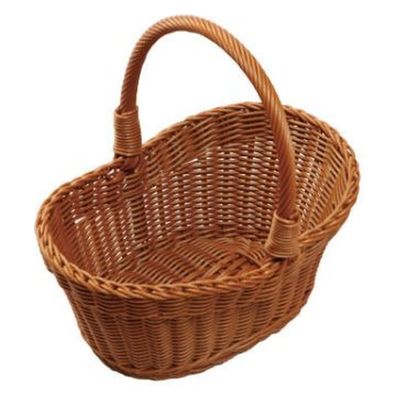 トーダイ 樹脂バスケット PB-461-BR小判型 ピクニックバスケット 中 ブラウン 01046130 1袋（直送品）