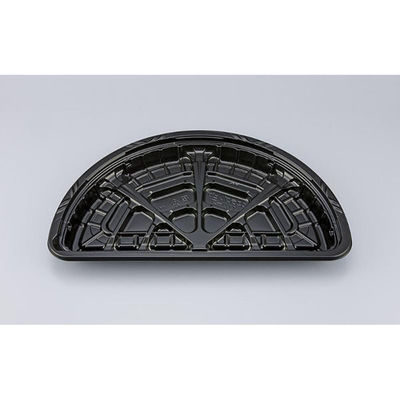 シーピー化成 ピザ容器 CZラプレピザ11ハーフ BS黒本体 0124611020525 1ケース(360個(20個×18))（直送品）